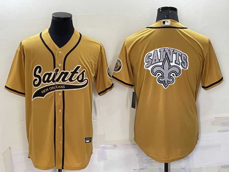 Men's New Orleans Saints Gold Team Big Logo With Patch Cool Base Stitched Baseball Jersey,We sell and wholesale Men's New Orleans Saints Gold Team Big Logo With Patch Cool Base Stitched Baseball Jersey on line form chian!